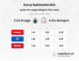 Club Brugge - Zulte Waregem kursy bukmacherskie