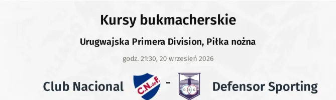 Club Nacional - Defensor Sporting kursy bukmacherskie