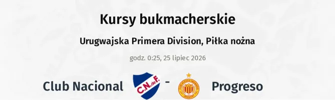Club Nacional - Progreso kursy bukmacherskie