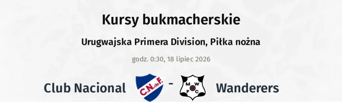 Club Nacional - Wanderers kursy bukmacherskie