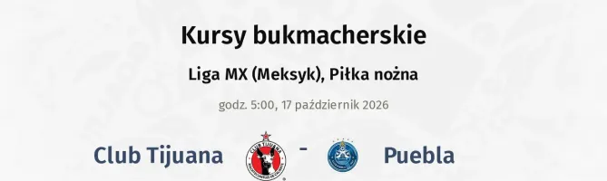 Club Tijuana - Puebla kursy bukmacherskie