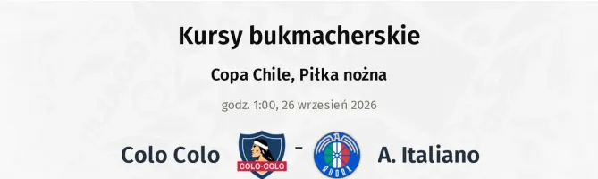 Colo Colo - A. Italiano kursy bukmacherskie