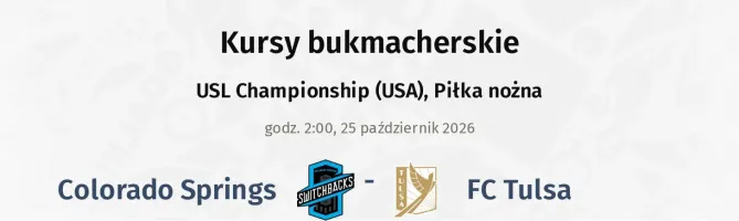 Colorado Springs - FC Tulsa kursy bukmacherskie