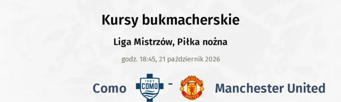 Como - Manchester United kursy bukmacherskie
