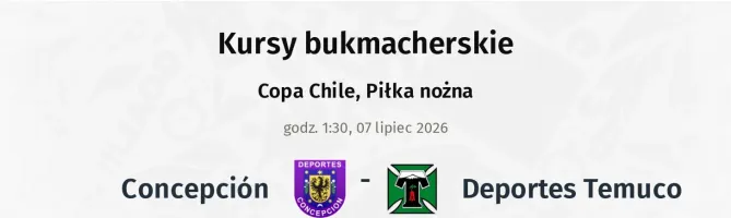 Concepción - Deportes Temuco kursy bukmacherskie