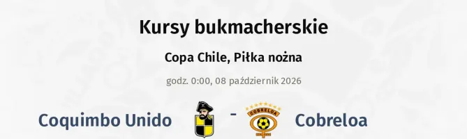 Coquimbo Unido - Cobreloa kursy bukmacherskie
