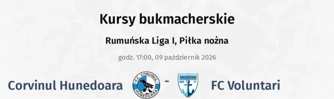 Corvinul Hunedoara - FC Voluntari kursy bukmacherskie