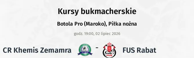 CR Khemis Zemamra - FUS Rabat kursy bukmacherskie