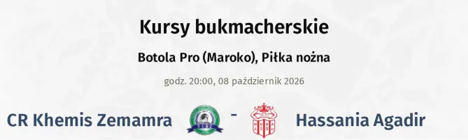 CR Khemis Zemamra - Hassania Agadir kursy bukmacherskie