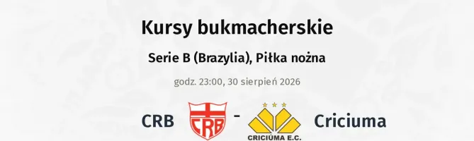 CRB - Criciuma kursy bukmacherskie