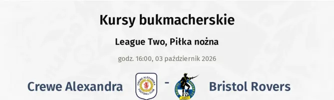 Crewe Alexandra - Bristol Rovers kursy bukmacherskie