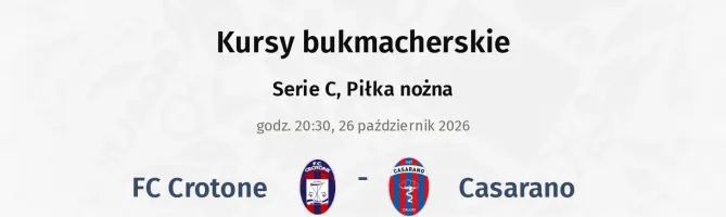 Crotone - Casarano kursy bukmacherskie