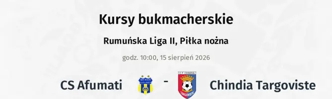 CS Afumati - Chindia Targoviste kursy bukmacherskie