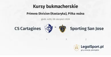 CS Cartagines - Sporting San Jose kursy bukmacherskie