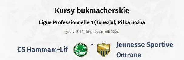 CS Hammam-Lif - Jeunesse Sportive Omrane kursy bukmacherskie