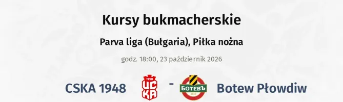 CSKA 1948 - Botew Płowdiw kursy bukmacherskie