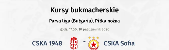 CSKA 1948 - CSKA Sofia kursy bukmacherskie