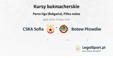 CSKA Sofia - Botew Płowdiw kursy bukmacherskie