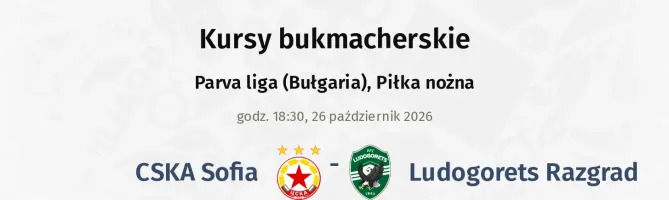CSKA Sofia - Ludogorets kursy bukmacherskie