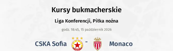 CSKA Sofia - Monaco kursy bukmacherskie