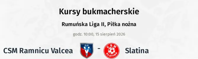 CSM Ramnicu Valcea - Slatina kursy bukmacherskie