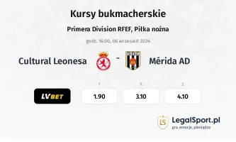 Cultural Leonesa - Mérida AD kursy bukmacherskie