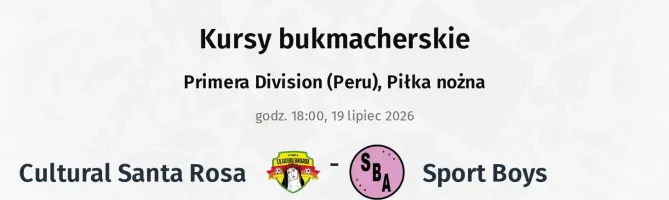 Cultural Santa Rosa - Sport Boys kursy bukmacherskie