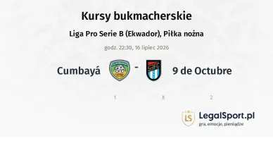 Cumbayá - 9 de Octubre kursy bukmacherskie