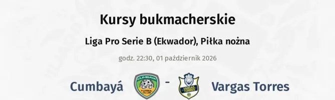 Cumbayá - Vargas Torres kursy bukmacherskie
