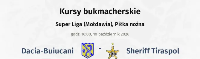 Dacia-Buiucani - Sheriff Tiraspol kursy bukmacherskie