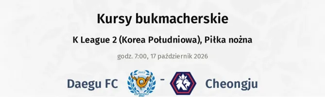 Daegu FC - Cheongju kursy bukmacherskie