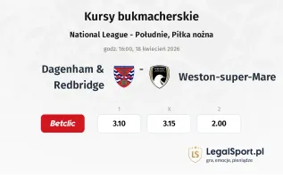 Dagenham & Redbridge - Weston-super-Mare kursy bukmacherskie