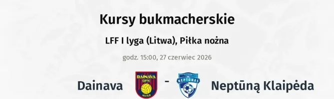 Dainava - Neptūną Klaipėda kursy bukmacherskie