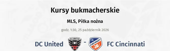 DC United - FC Cincinnati kursy bukmacherskie