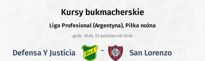 Defensa Y Justicia - San Lorenzo kursy bukmacherskie