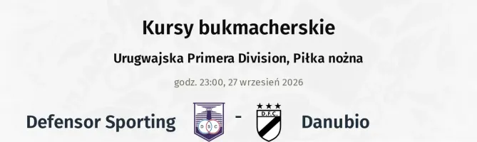 Defensor Sporting - Danubio kursy bukmacherskie