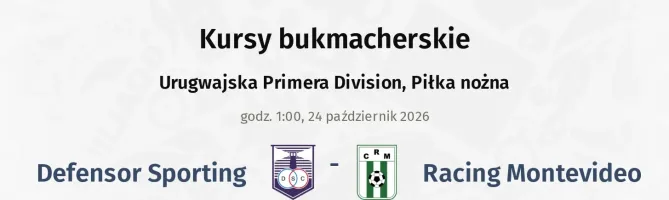 Defensor Sporting - Racing Montevideo kursy bukmacherskie