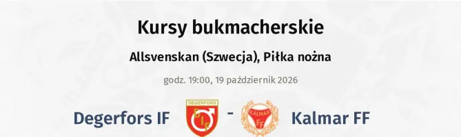 Degerfors IF - Kalmar FF kursy bukmacherskie