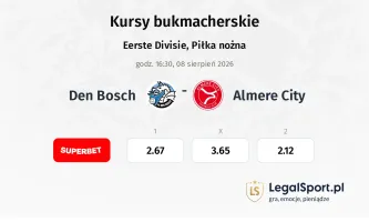 Den Bosch - Almere City kursy bukmacherskie