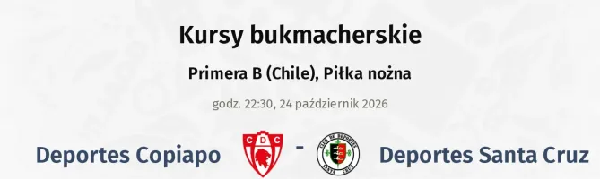 Deportes Copiapo - Deportes Santa Cruz kursy bukmacherskie