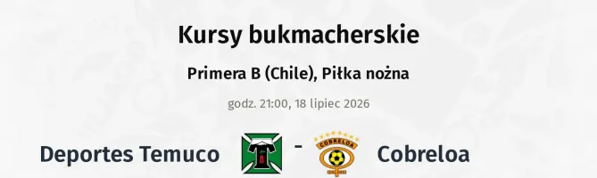 Deportes Temuco - Cobreloa kursy bukmacherskie