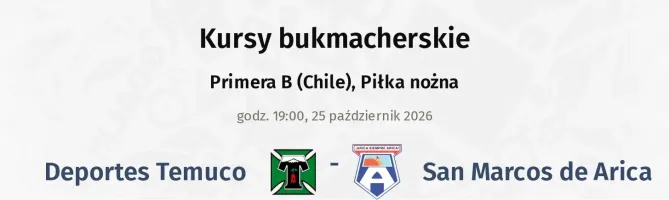 Deportes Temuco - San Marcos de Arica kursy bukmacherskie