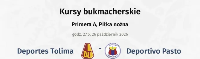 Deportes Tolima - Deportivo Pasto kursy bukmacherskie