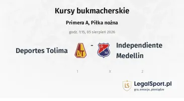 Deportes Tolima - Independiente Medellin kursy bukmacherskie