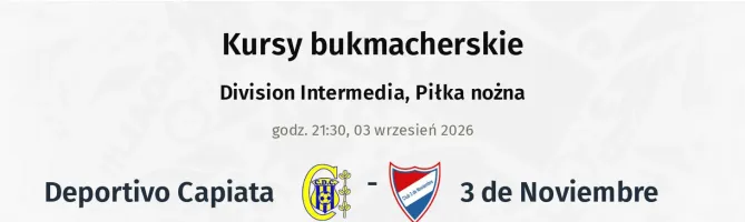 Deportivo Capiata - 3 de Noviembre kursy bukmacherskie