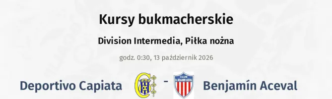 Deportivo Capiata - Benjamín Aceval kursy bukmacherskie