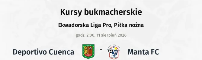 Deportivo Cuenca - Manta FC kursy bukmacherskie