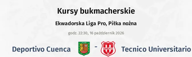 Deportivo Cuenca - Tecnico Universitario kursy bukmacherskie