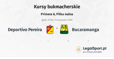 Deportivo Pereira - Bucaramanga kursy bukmacherskie