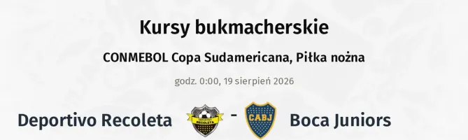 Deportivo Recoleta - Boca Juniors kursy bukmacherskie